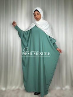 abaya papillon vert d'eau